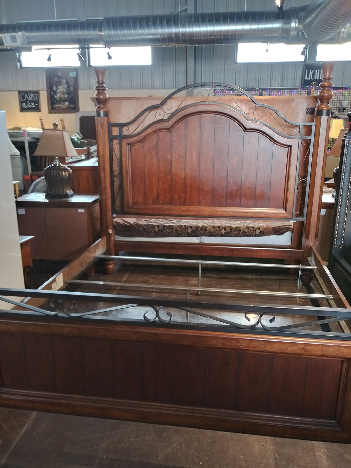 King Size Wood And Metal Bed Frame, A King Size Bed Frame