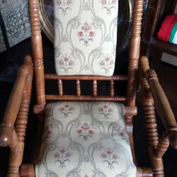 Antique Wooden Rocker with Fabric